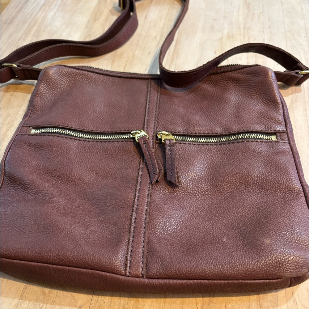 Fossil Brown Leather Crossbody Bag